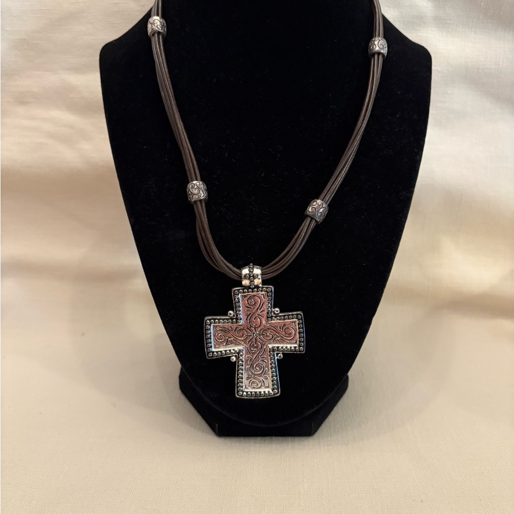 Premier Designs Brown Cross Pendant Necklace